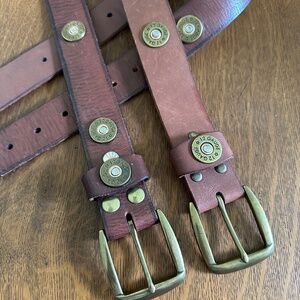 2 Nocona 12 Gauge Leather Belts